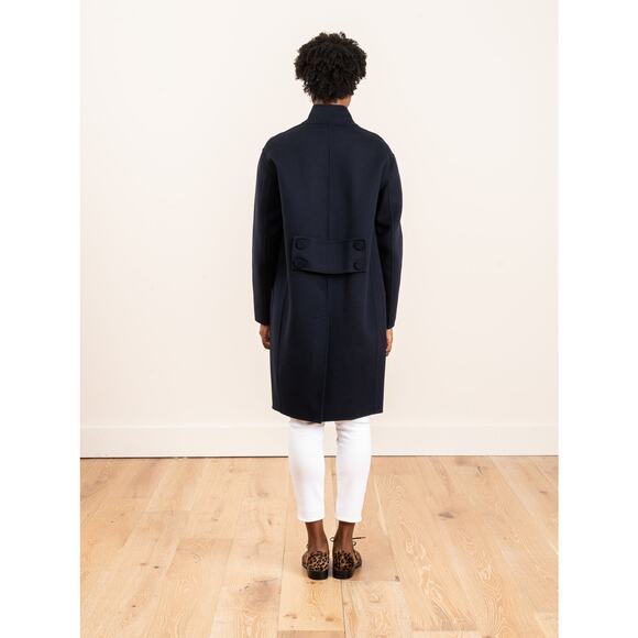 Ulla Johnson Eleanor Coat Midnight Blue Wool Open Font Size Small - Picture 2 of 6